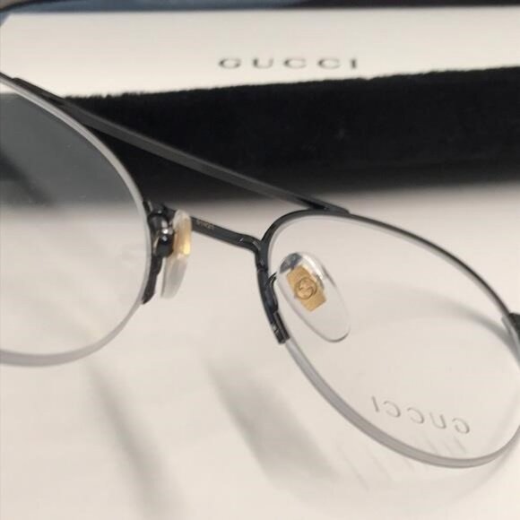 Authentic Gucci GG0682O 001 Eyeglasses – Black Semi-Rimless Round Frame - Picture 7 of 11